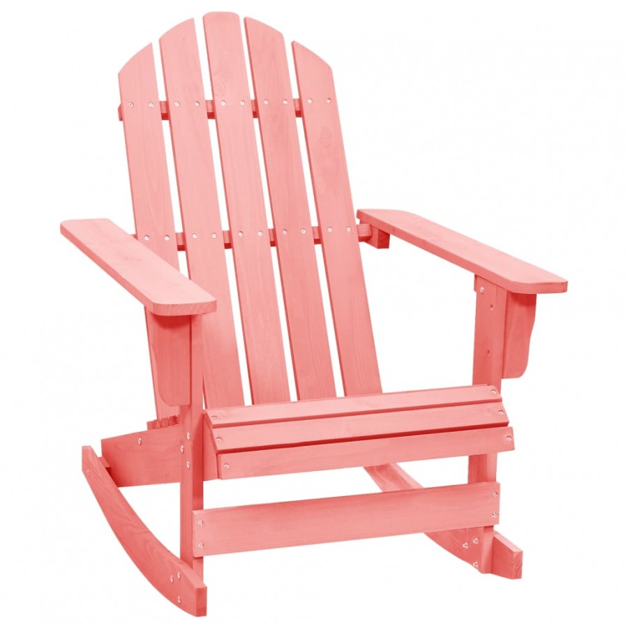 Chaise à bascule de jardin Adirondack Bois de sapin massif Rose