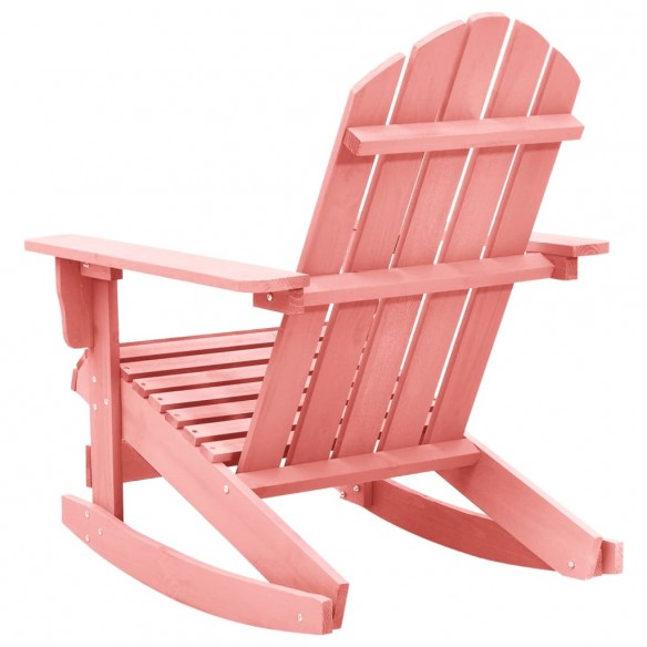 Chaise à bascule de jardin Adirondack Bois de sapin massif Rose