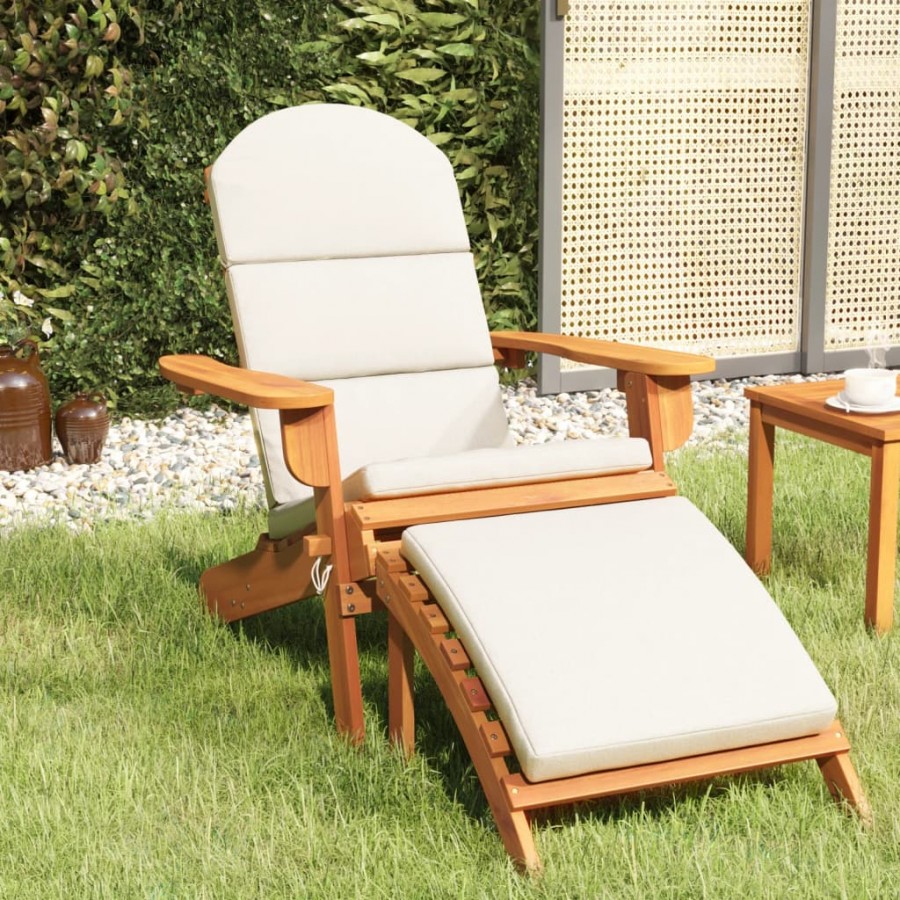 Chaise de jardin Adirondack et repose-pieds bois massif acacia