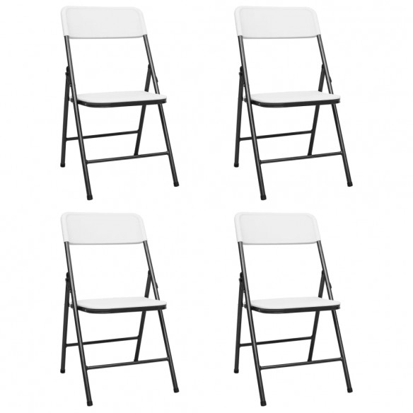 Chaises de jardin pliables 4 pcs PEHD Blanc