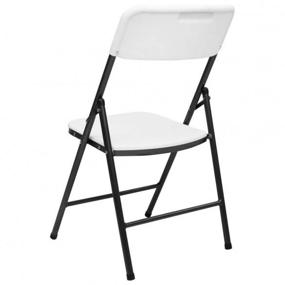 Chaises de jardin pliables 4 pcs PEHD Blanc