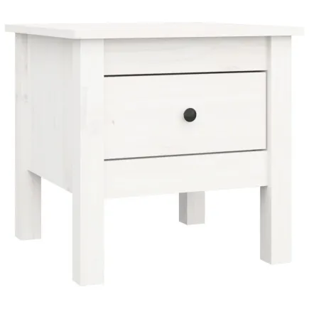 Table d'appoint Blanc 40x40x39 cm Bois massif de pin 2