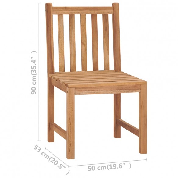 Chaises de jardin 6 pcs avec coussins Bois de teck massif