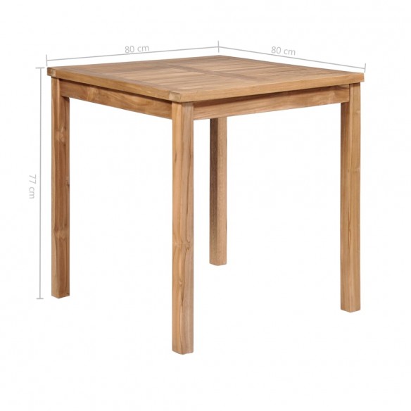 Table de jardin 80x80x77 cm Bois de teck solide