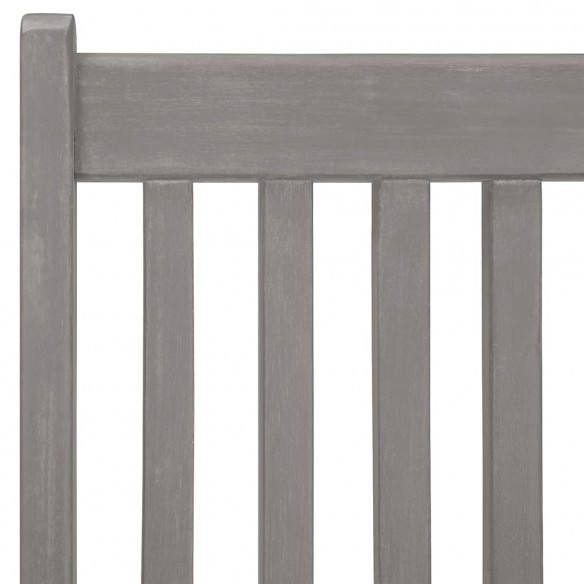 Chaises inclinables de jardin 2 pcs Gris Bois solide d'acacia