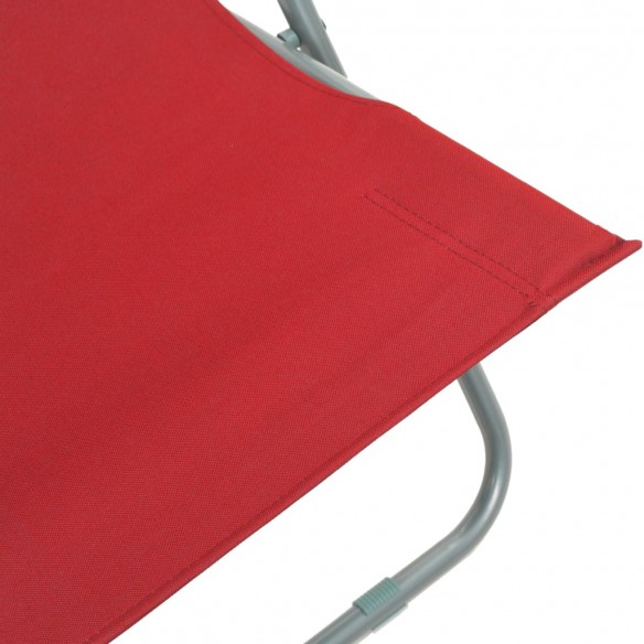Chaises de plage pliables 2 pcs Acier et tissu oxford Rouge
