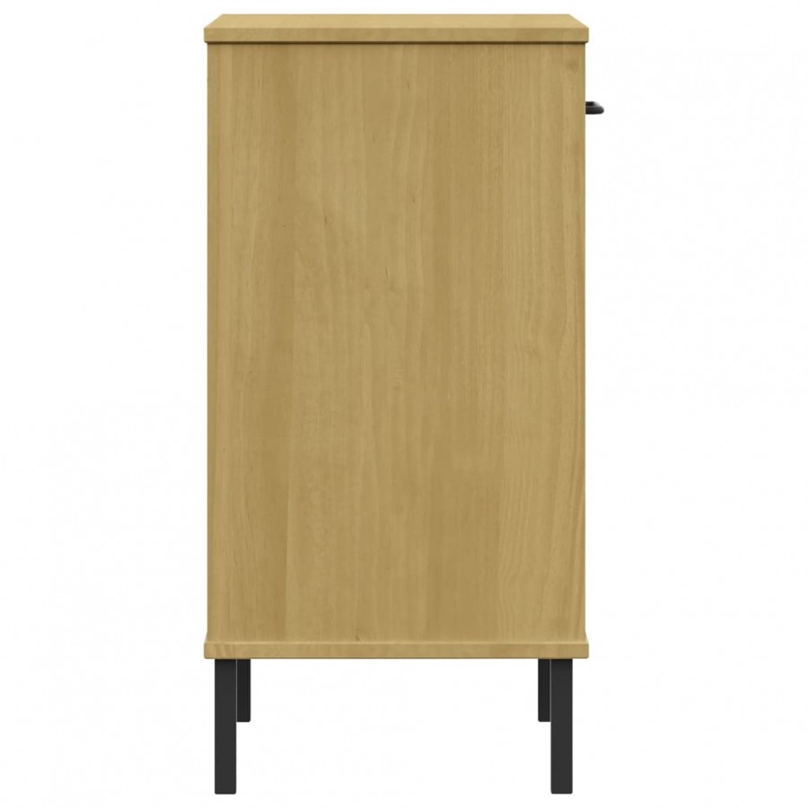 Armoire console avec pieds en métal Marron Bois pin massif OSLO