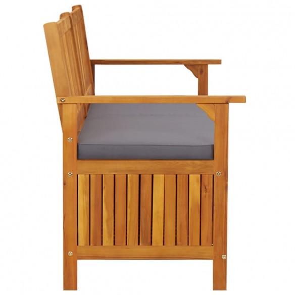 Banc de rangement avec coussin 148 cm Bois d'acacia solide