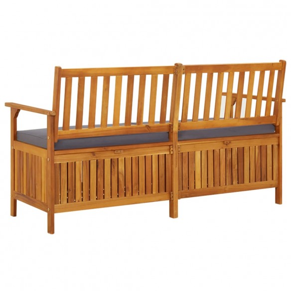 Banc de rangement avec coussin 148 cm Bois d'acacia solide