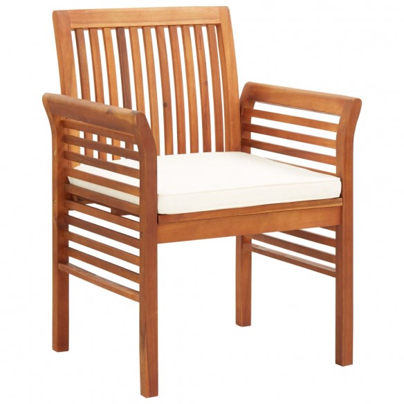 Chaises à dîner de jardin et coussins 2pcs Bois d'acacia massif