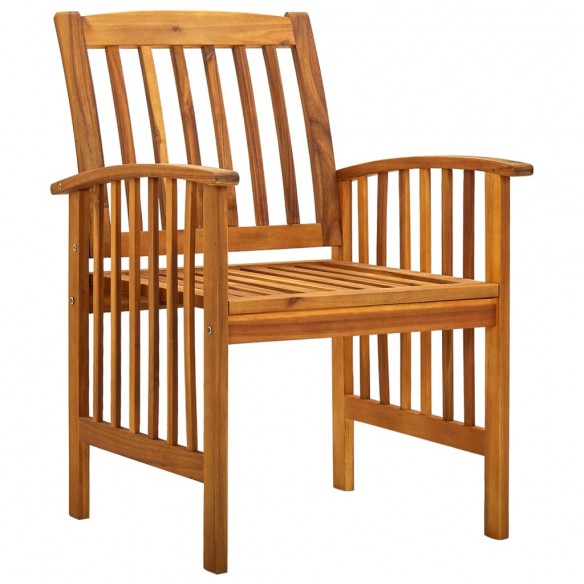 Chaises à dîner de jardin 3pcs et coussins Bois d'acacia massif