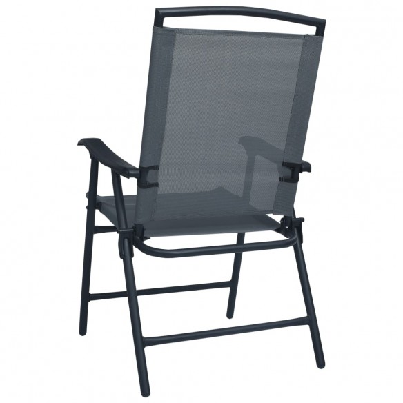 Chaises de jardin pliables 2 pcs Textilène Gris