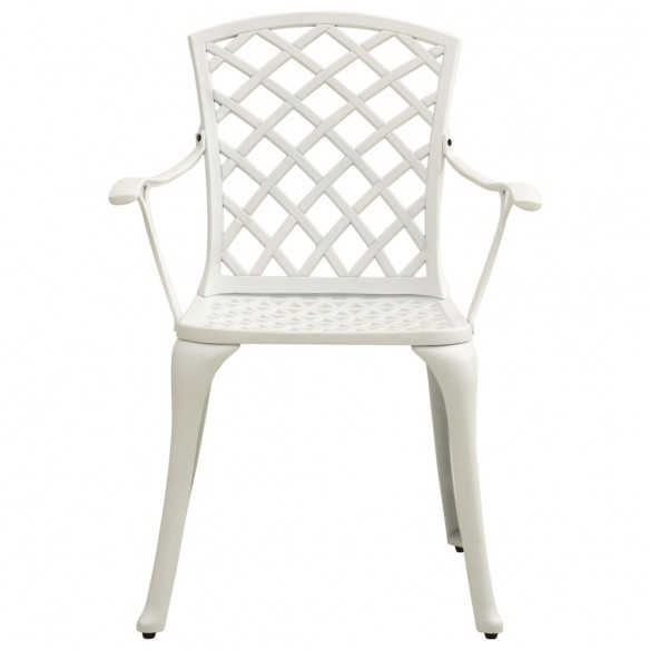 Chaises de jardin 4 pcs Aluminium coulé Blanc