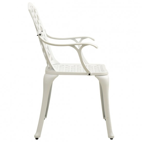 Chaises de jardin 4 pcs Aluminium coulé Blanc