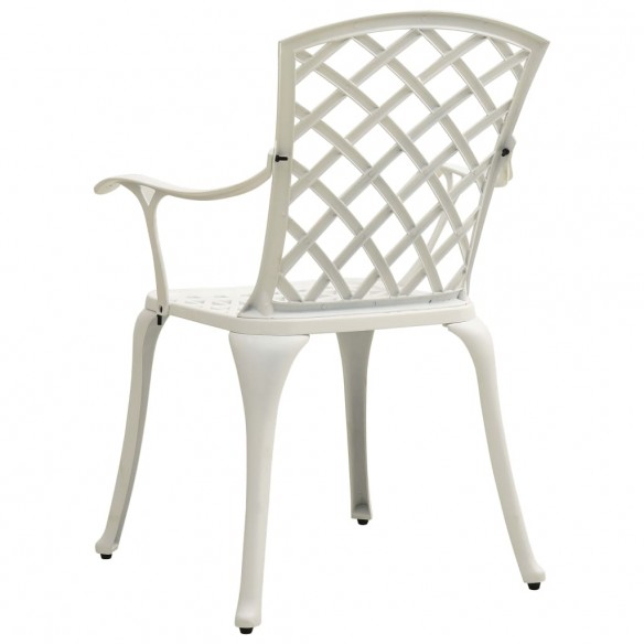 Chaises de jardin 4 pcs Aluminium coulé Blanc