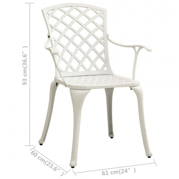 Chaises de jardin 4 pcs Aluminium coulé Blanc