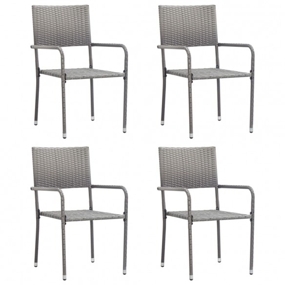 Chaises à dîner d'extérieur 4 pcs Résine tressée Anthracite