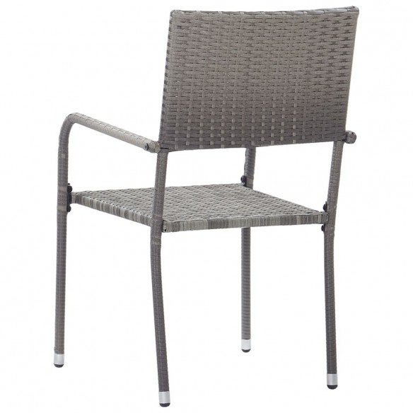 Chaises à dîner d'extérieur 4 pcs Résine tressée Anthracite