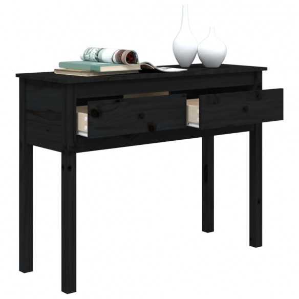 Table console Noir 100x35x75 cm Bois massif de pin