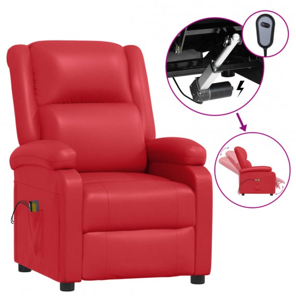 Fauteuil de massage électrique Rouge Similicuir