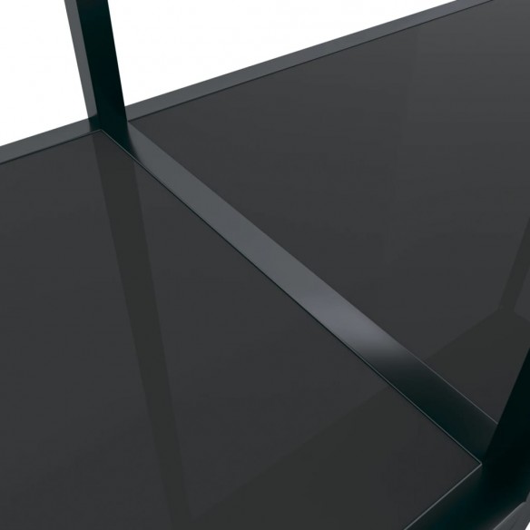 Table console Noir 140x35x75,5 cm Verre trempé