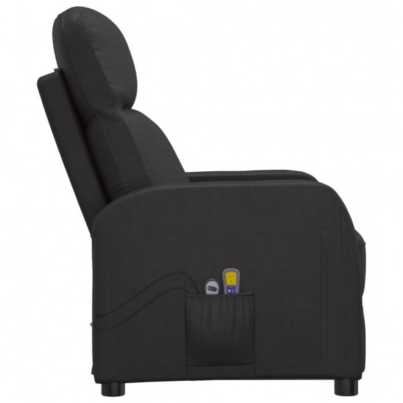 Fauteuil électrique de massage Noir Similicuir