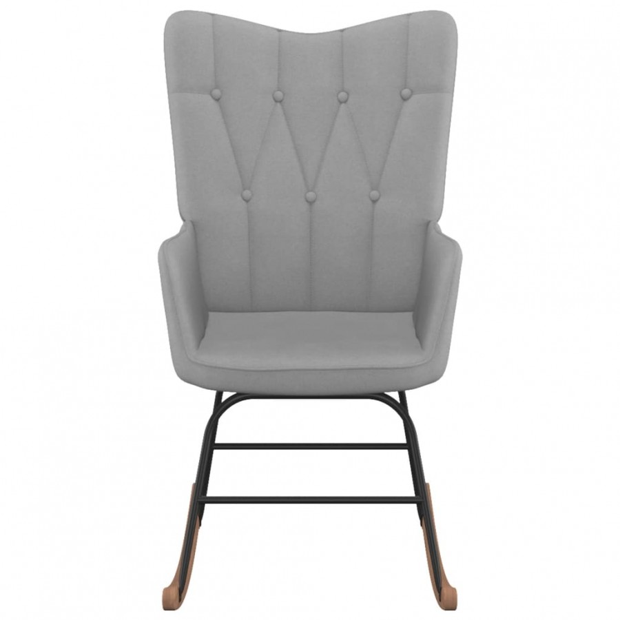 Chaise à bascule avec tabouret Gris clair Tissu
