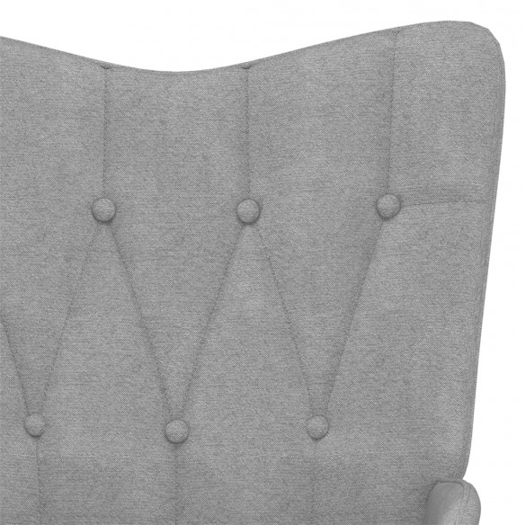 Chaise à bascule avec tabouret Gris clair Tissu
