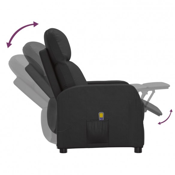 Fauteuil de massage Noir Similicuir