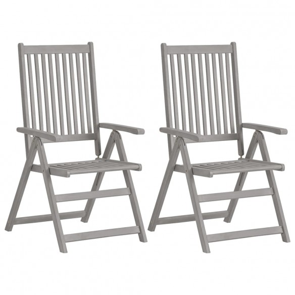 Chaises inclinables de jardin 4 pcs avec coussins Bois d'acacia