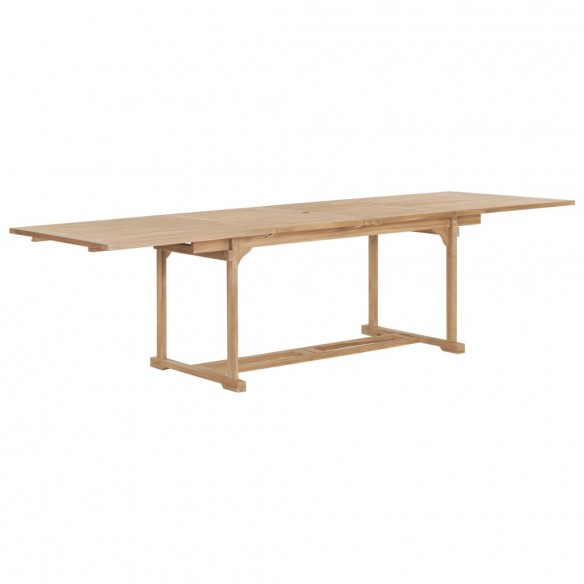 Table extensible de jardin 180-280x100x75 cm Teck solide