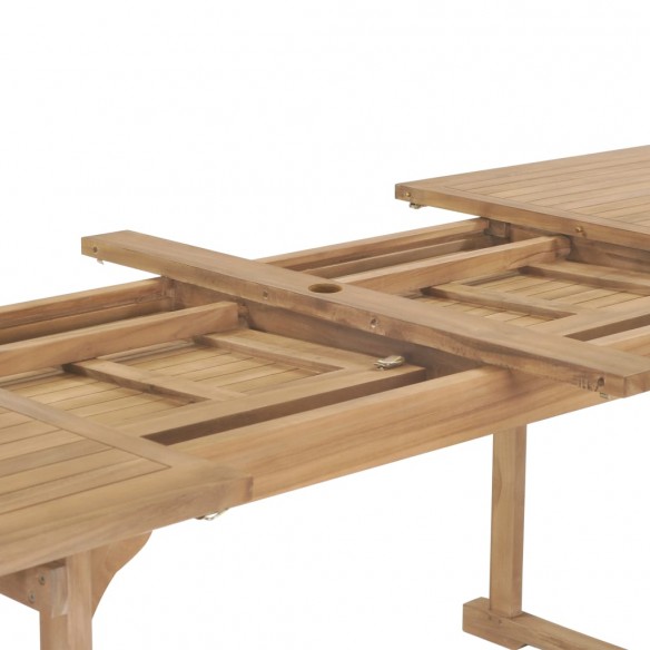 Table extensible de jardin 180-280x100x75 cm Teck solide