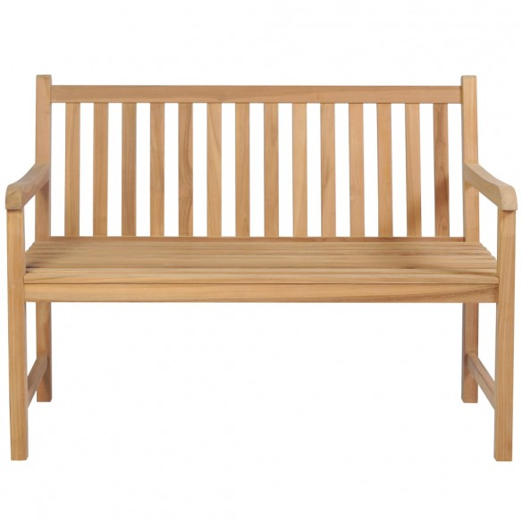 Banc de jardin avec coussin gris 120 cm Bois de teck massif