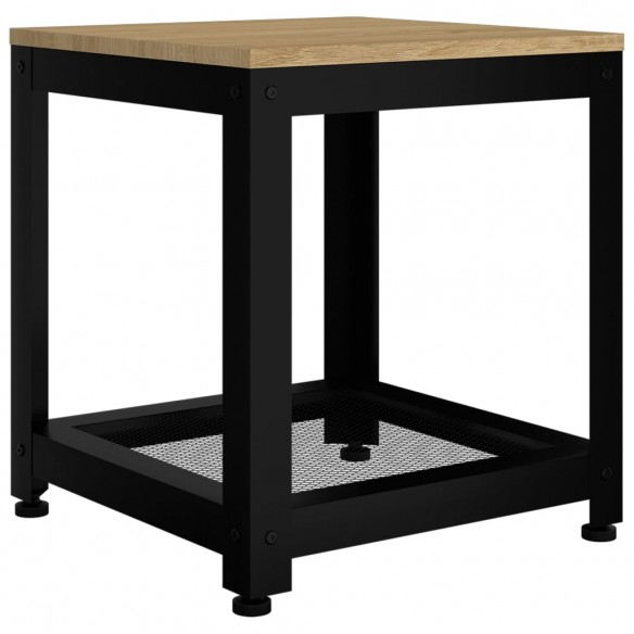 Table d'appoint Marron clair et noir 40x40x45 cm MDF et fer