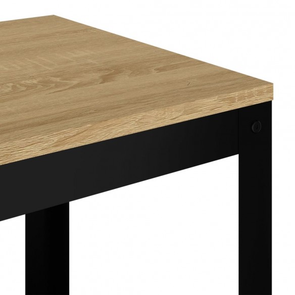 Table d'appoint Marron clair et noir 40x40x45 cm MDF et fer