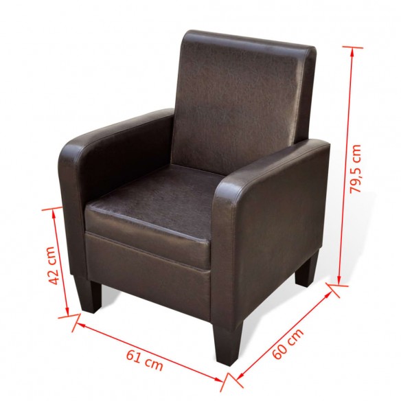 Fauteuil Marron Similicuir