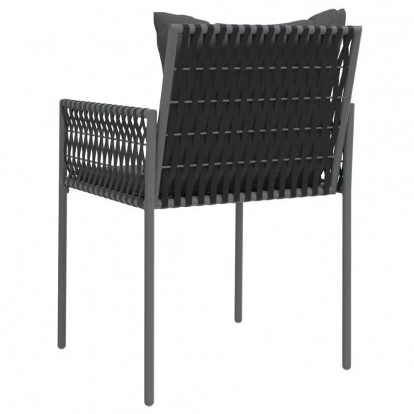 Chaises de jardin avec coussins lot de 4 noir 54x61x83 cm rotin