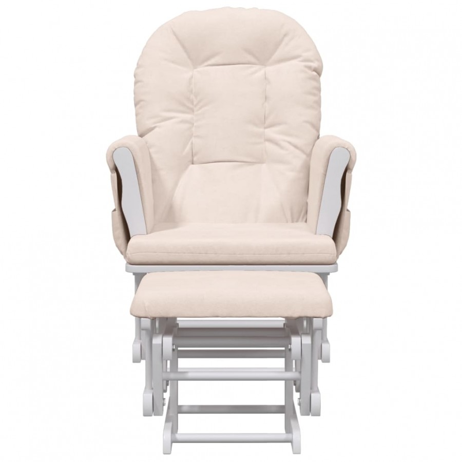 Chaise berçante avec repose-pied Rose clair Tissu
