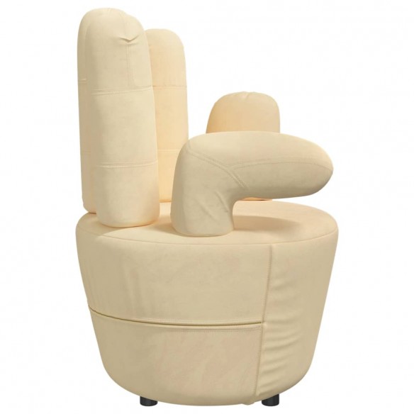 Chaise en forme de main Crème Velours