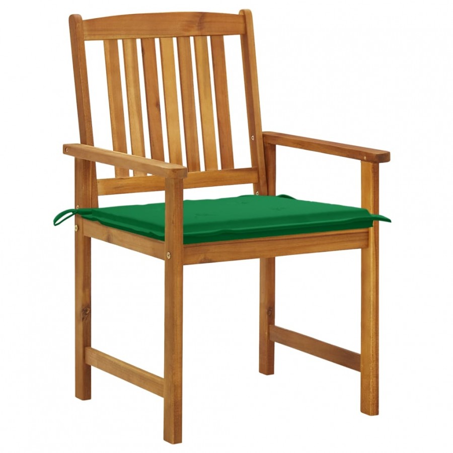 Chaises de jardin avec coussins 8 pcs Bois d'acacia solide