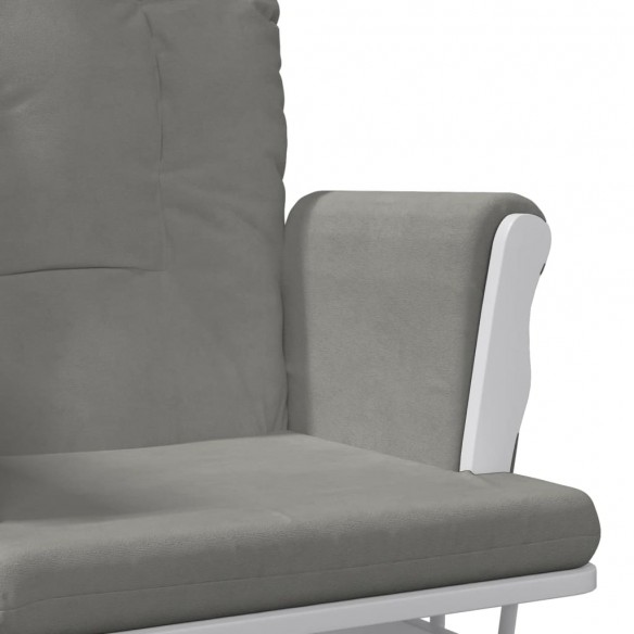 Chaise berçante avec repose-pied Gris clair Tissu