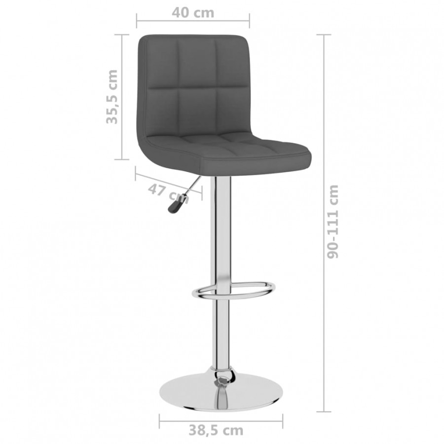 Tabourets de bar lot de 2 gris foncé tissu