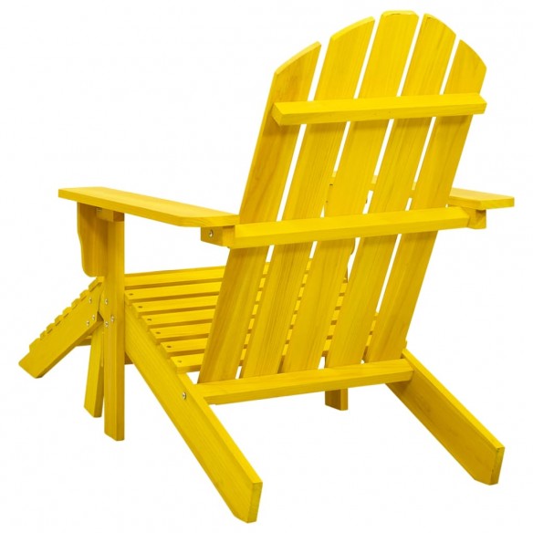 Chaise de jardin Adirondack avec pouf Bois de sapin Jaune