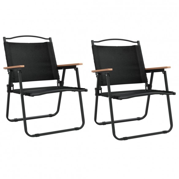 Chaises de camping 2 pcs Noir 54x55x78 cm Tissu Oxford