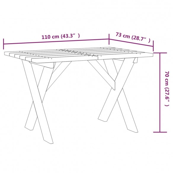 Table de jardin 110x73x70 cm Bois de pin imprégné