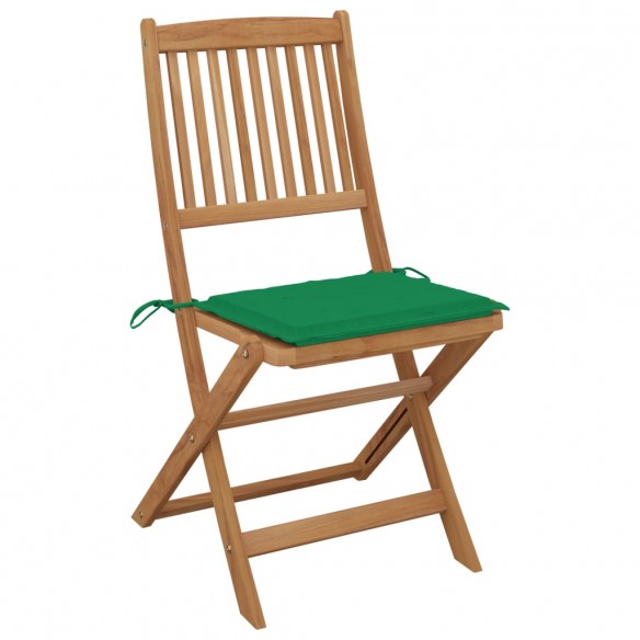 Chaises pliables de jardin 6 pcs avec coussins Bois d'acacia