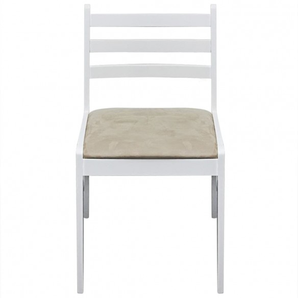 Chaises à manger lot de 2 blanc hévéa solide et velours