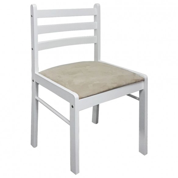 Chaises à manger lot de 2 blanc hévéa solide et velours