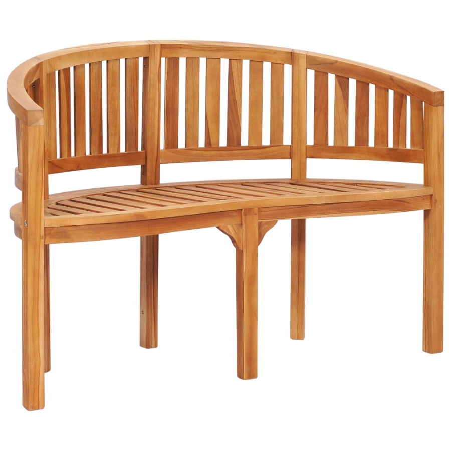 Banc de jardin en forme de banane 120 cm Teck solide