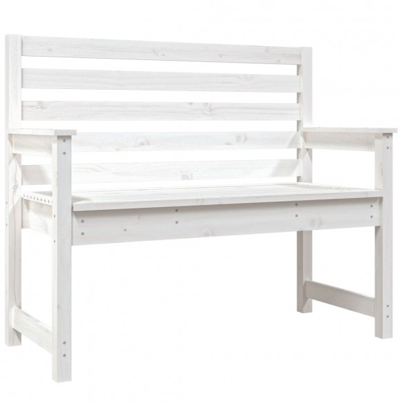 Banc de jardin blanc 109x48x91,5 cm bois massif de pin